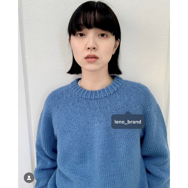 LENO（リノ） hand knitted sweater blue