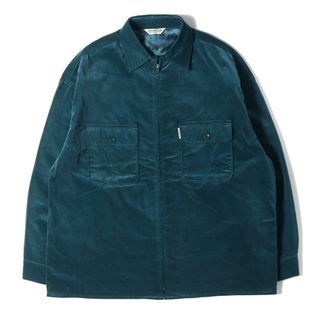 クーティー(COOTIE)のCOOTIE クーティー シャツ オーバーサイズ ベロア ジップ ワークシャツ Velour Zip Up Work Shirt 21AW ターコイズ L トップス カジュアルシャツ 長袖 【メンズ】【中古】【美品】(シャツ)