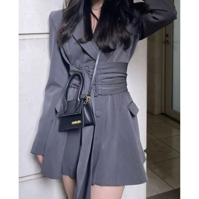 melt the lady thick belt jacket onepiece