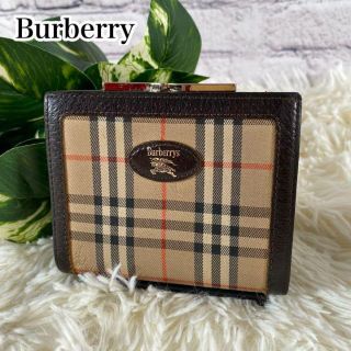 BURBERRY - バーバリー 2つ折り ミニ財布 がま口 ノバチェック