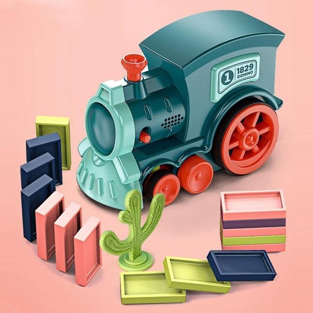 送料無料★玩具 ドミノ トレイン 自動 列車 機関車 電車 60個 おもちAiO 2