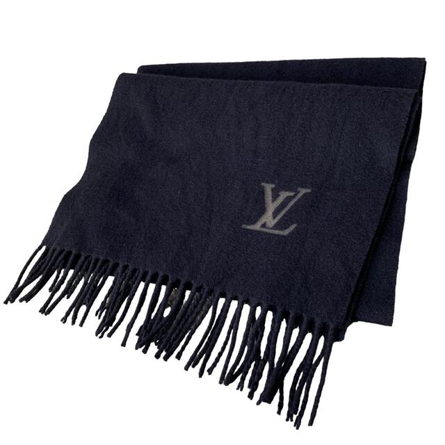 ファッション通販】 VUITTON LOUIS - ネイビー カシミヤ100% LVロゴ