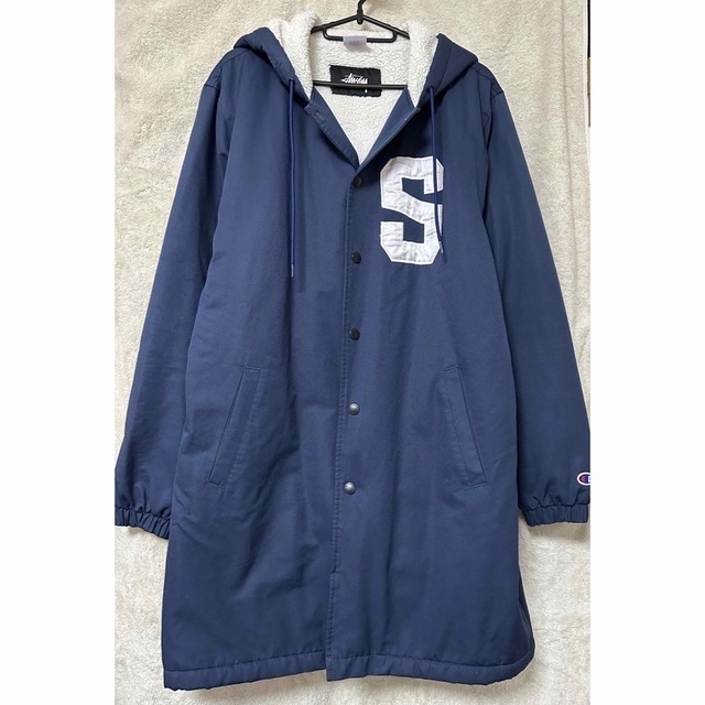 STUSSY x CHAMPION ボアベンチコート | フリマアプリ ラクマ STUSSY x CHAMPION ボアベンチコート