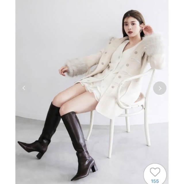 SNIDEL(スナイデル)のスナイデル FAUX FUR ダッフルコート IVR 0サイズ レディースのジャケット/アウター(ダッフルコート)の商品写真