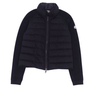 モンクレール(MONCLER)の極美品 モンクレール MONCLER ジャケット ダウンジャケット ニット切り替え ウール アウター レディース S ブラック(その他)