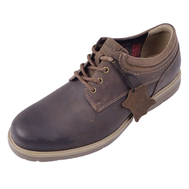 未使用 クラークス Clarks レザーシューズ ダービーシューズ カーフレザー キャンバス 革靴 メンズ US9.5 UK8.5  EU42.5(27.5cm相当) ダークブラウン | フリマアプリ ラクマ