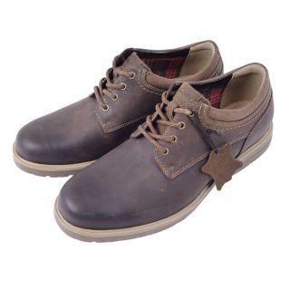 未使用 クラークス Clarks レザーシューズ ダービーシューズ カーフレザー キャンバス 革靴 メンズ US9.5 UK8.5  EU42.5(27.5cm相当) ダークブラウン