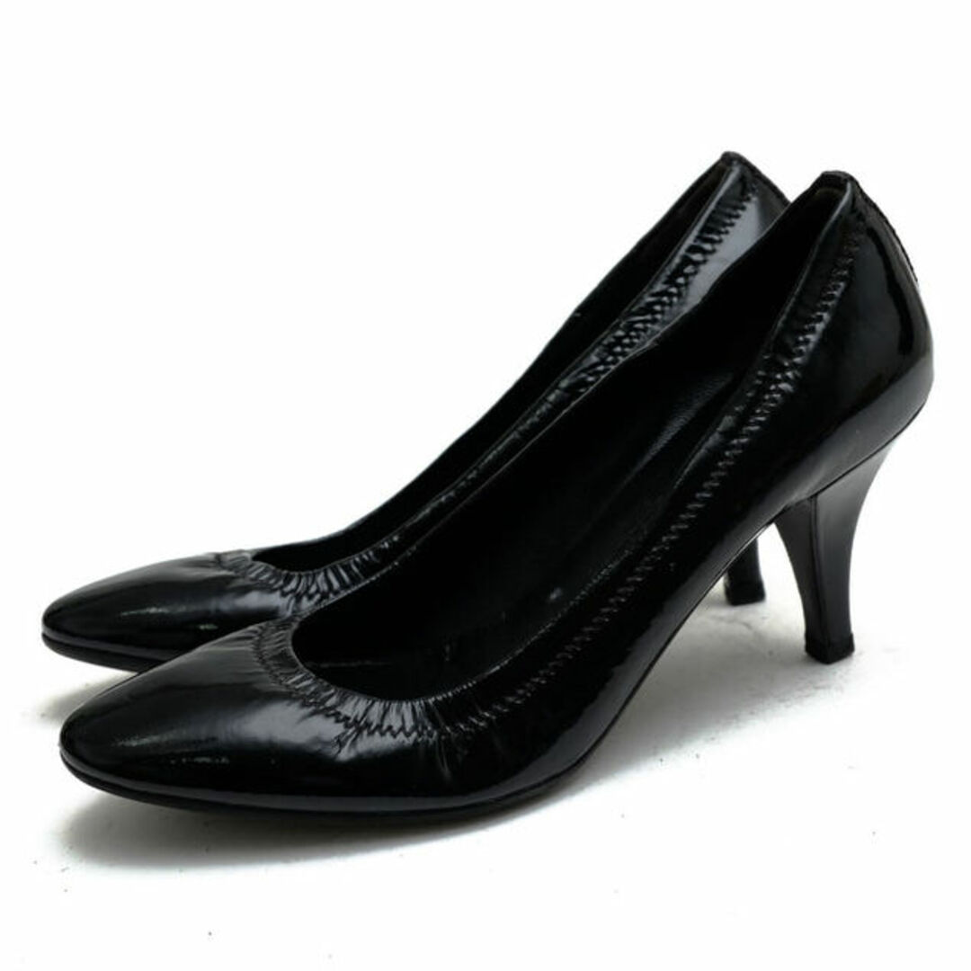プラダ／PRADA パンプス シューズ 靴 レディース 女性 女性用エナメル パテント レザー 革 本革 ブラック 黒  46285 プレーントゥ