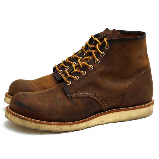 メンズレッドウィング／RED WING ワークブーツ シューズ 靴 メンズ 男性 男性用レザー 革 本革 ブラウン 茶  9111 Classic Work 6inch Round toe プレーントゥ 定番 グッドイヤーウェルト製法