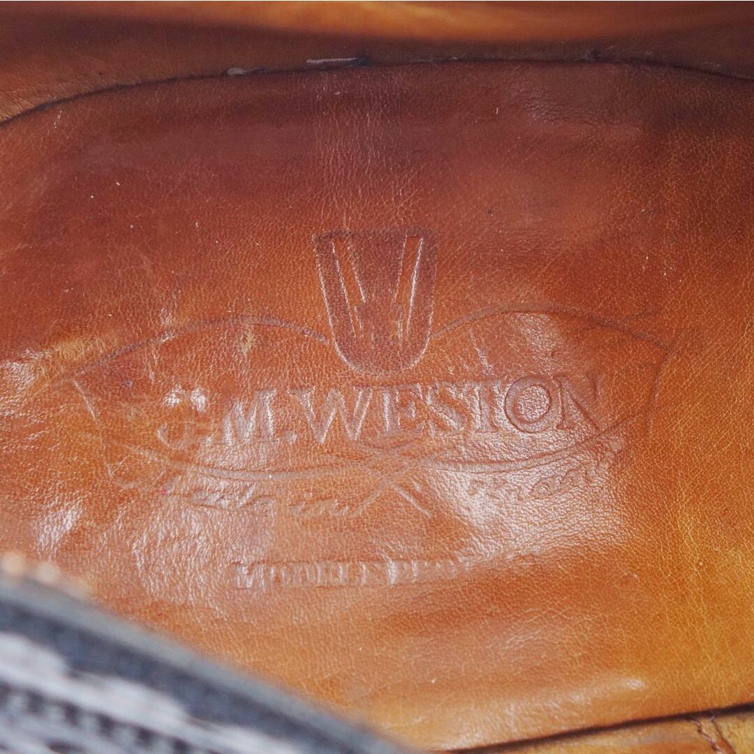 美品 ジェイエムウエストン J.M. WESTON レザーシューズ オックスフォードシューズ 376 フルブローグ 内羽根 革靴 メンズ 8.5E(27.5cm相当) ブラック 8