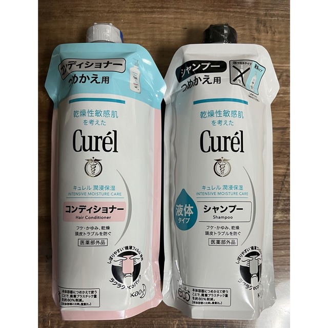 Curel(キュレル)の【2点セット】花王 キュレル シャンプー☆コンディショナー詰め替え用 340ml コスメ/美容のヘアケア/スタイリング(シャンプー)の商品写真