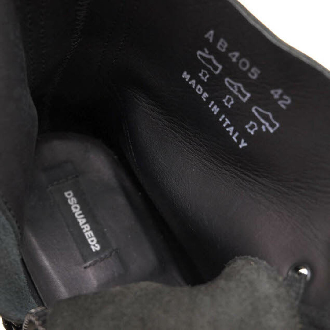 DSQUARED2(ディースクエアード)のディースクエアード／DSQUARED2 レースアップブーツ シューズ 靴 メンズ 男性 男性用レザー 革 本革 ブラック 黒  W14AB111 ANKLE BOOT プレーントゥ サイドジップ レザーソール メンズの靴/シューズ(ブーツ)の商品写真
