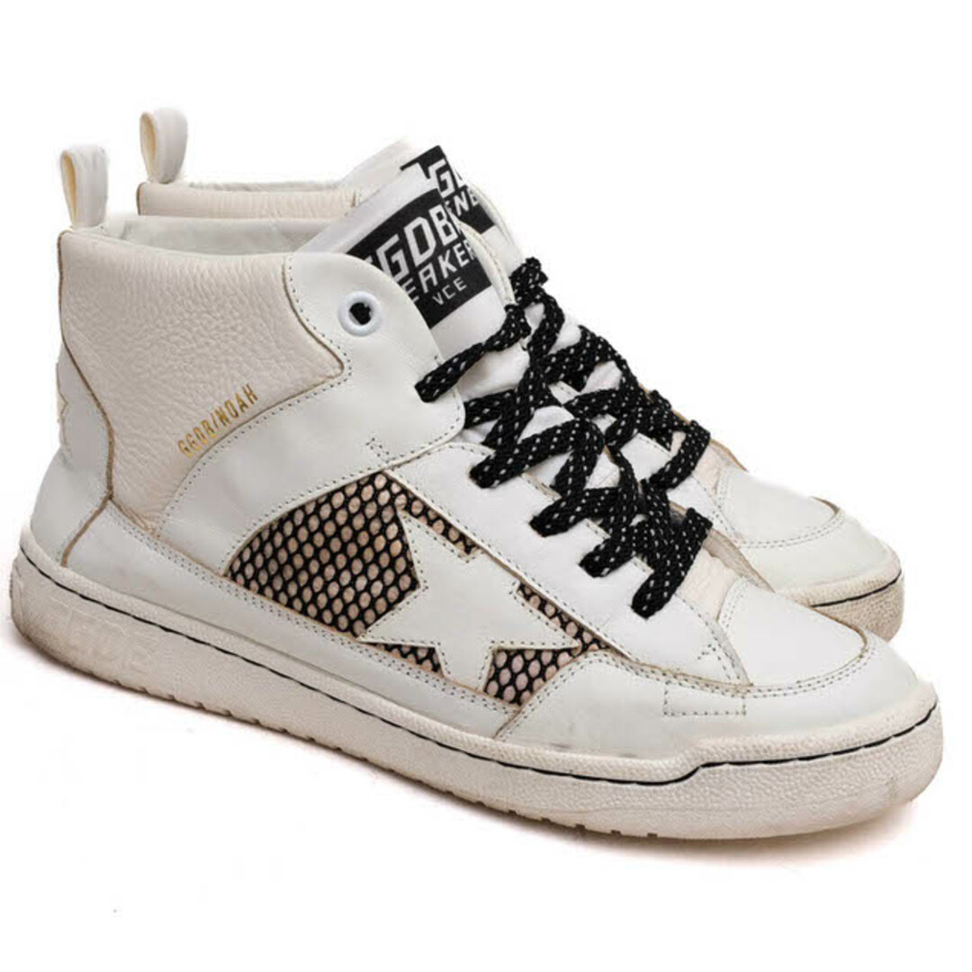 GOLDEN GOOSE(ゴールデングース)のゴールデングース／Golden Goose シューズ スニーカー 靴 ハイカット メンズ 男性 男性用レザー 革 本革 ホワイト 白  NOAH ノアー バスケットボールシューズ ヴィンテージ加工 メンズの靴/シューズ(スニーカー)の商品写真