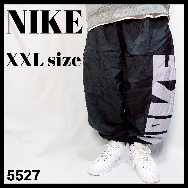 NIKE   レアデザイン◎ NIKE ナイキ ナイロンパンツ 黒 ビッグロゴ XXL