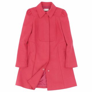 美品 RED VALENTINO ヴァレンティノ HR337116 ノーカラーコート 1点 40 ポリエステル他 アニマル ハート リボン スナップボタン レディース AY3385B2