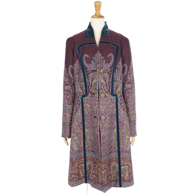 極美品 エトロ ETRO コート ロングコート ニット ベロア ノー 極美品 エトロ ETRO コート ロングコート ニット ベロア ノー