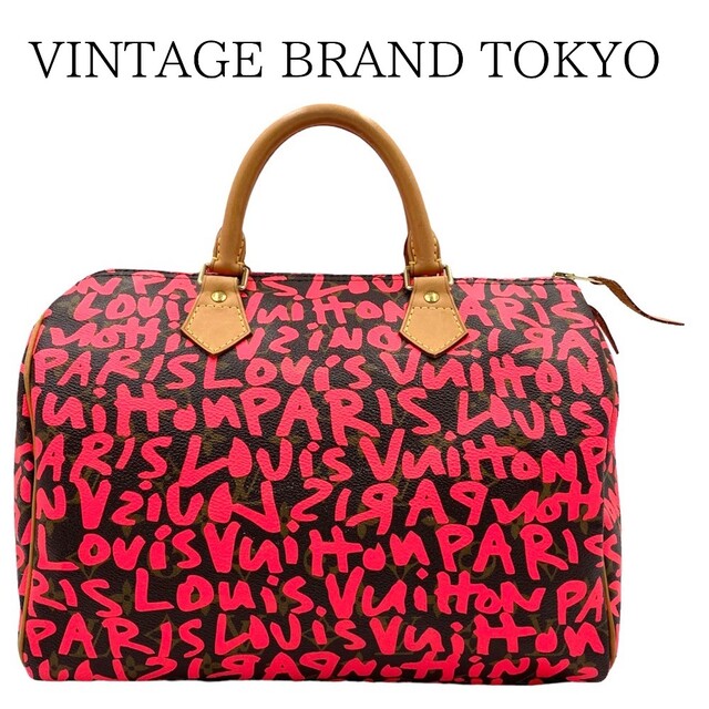 LOUIS VUITTON - LOUIS VUITTON ルイヴィトン ハンドバッグ モノグラムグラフィティ スピーディ30 Speedy30 ボストンバッグ 鞄 かばん M93704    フューシャ ゴールド金具 レディース ギフト【中古品】