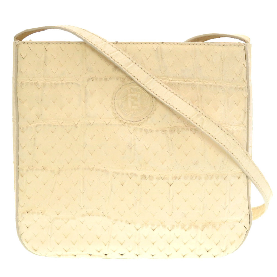 都内で 型押しレザー フェンディ - FENDI アイボリー ショルダーバッ