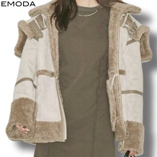 エモダ(EMODA)の【タグ付き新品未使用】【EMODA】ダブルカラーフェイクムートンブルゾン(ブルゾン)