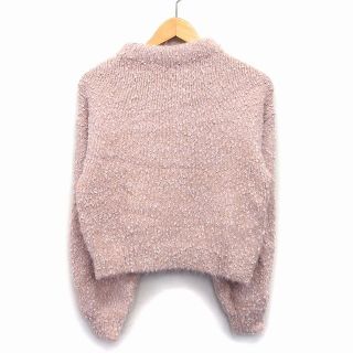 マウジー(moussy)のマウジー moussy セーター ニット ショート丈 長袖 モックネック 総柄(ニット/セーター)