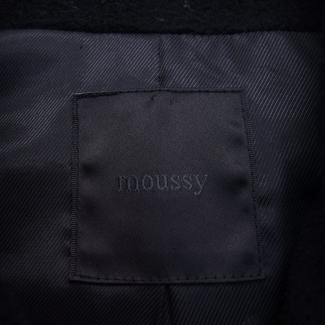 moussy(マウジー)のマウジー moussy フード コート ミディ丈 ダブル 切替リブ メルトン レディースのジャケット/アウター(その他)の商品写真