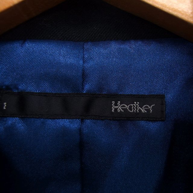 heather(ヘザー)のヘザー ジャケット アウター テーラード 総裏地 スリット 無地 M ブラック レディースのジャケット/アウター(その他)の商品写真