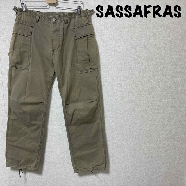 SASSAFRAS(ササフラス)のSASSAFRAS ササフラス カーゴパンツ トラウザーズ ワイド チノパン M メンズのパンツ(ワークパンツ/カーゴパンツ)の商品写真