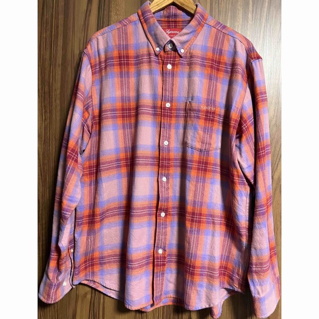 Supreme Brushed Plaid Flannel Shirt Pink