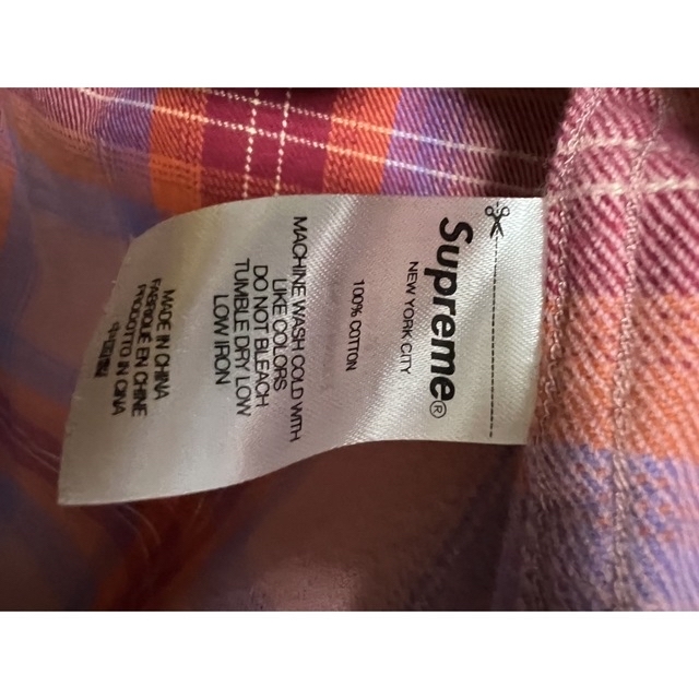 Supreme Brushed Plaid Flannel Shirt Pink 【お買得】 9000円 www