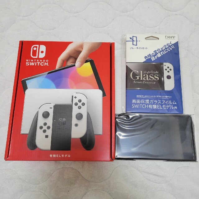 Switch　有機ELモデル　カラーホワイト　本体+箱+ガラスフィルム