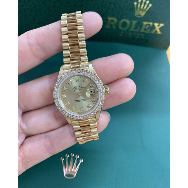 ROLEX(ロレックス)の2022年12月直営店OH済 2年保証ロレックス 10P新ダイヤ金無垢 腕時計 レディースのファッション小物(腕時計)の商品写真