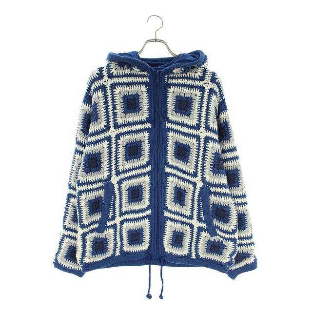 シュプリーム 20AW Crochet Hooded Zip Up Sweater ジップアップフーデッドニット メンズ M