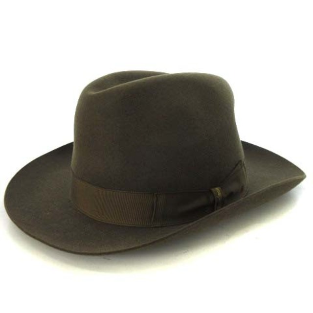 ボルサリーノ borsalino ビーバー ミドル フェルトハット 57 茶