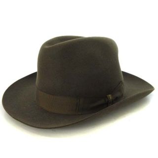 ボルサリーノ(Borsalino)のボルサリーノ ハット ラビットファー 中折れ帽 イタリア製 茶 ブラウン 61(ハット)