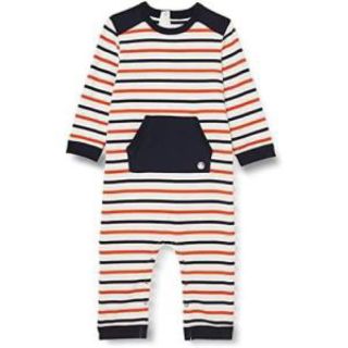 プチバトー(PETIT BATEAU)の[プチバトー] マリニエール 長袖 ロンパース  ボーダー　マリン　スウェット(ロンパース)