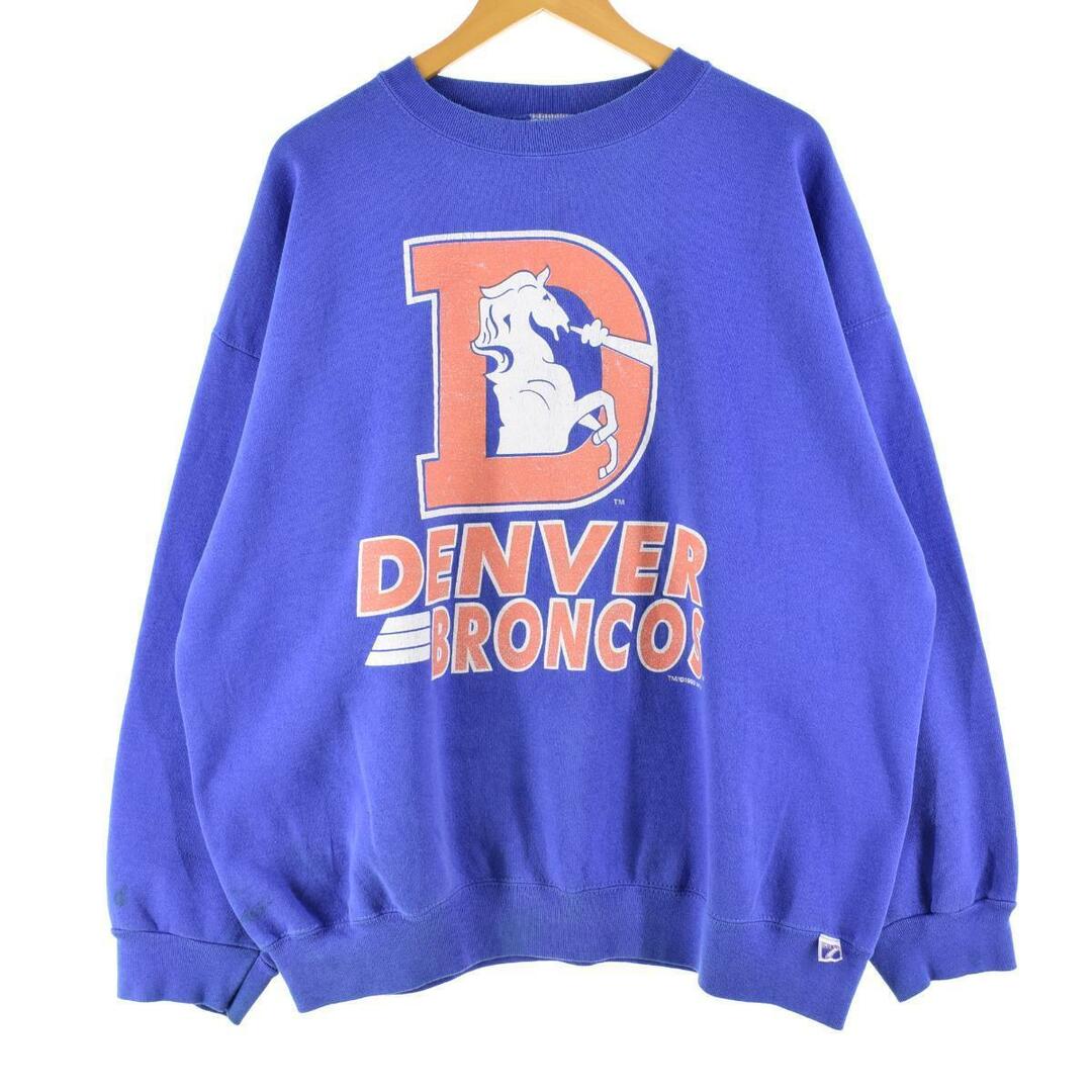 90年代 LOGO7 NFL DENVER BRONCOS デンバーブロンコス プリントスウェットシャツ トレーナー USA製 メンズXL ヴィンテージ /eaa300246