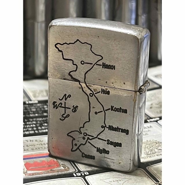 ベトナムZIPPO】本物 1966年製ベトナムジッポー「ベトナム地図」VUNG