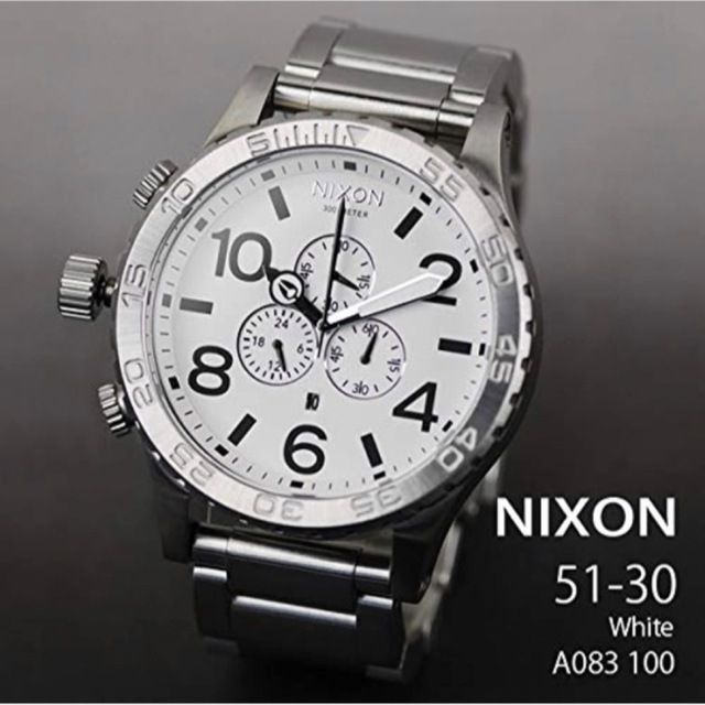 NIXON(ニクソン)のNIXON 腕時計51-30クロノグラフ ホワイト×シルバー メンズの時計(腕時計(アナログ))の商品写真