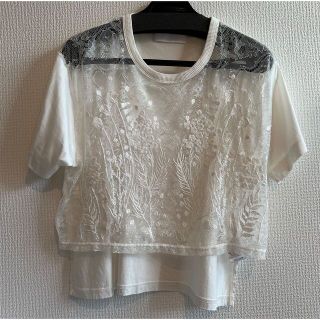 マメ(mame)のmame kurogouchi☆2016SS レース刺繍Tシャツ サイズ1(Tシャツ(半袖/袖なし))