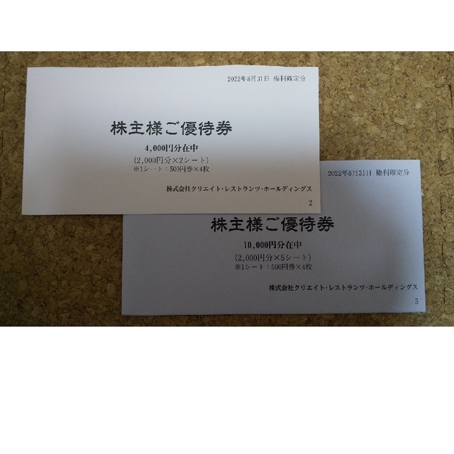 クリエイトレストランツ株主優待券 14000円分