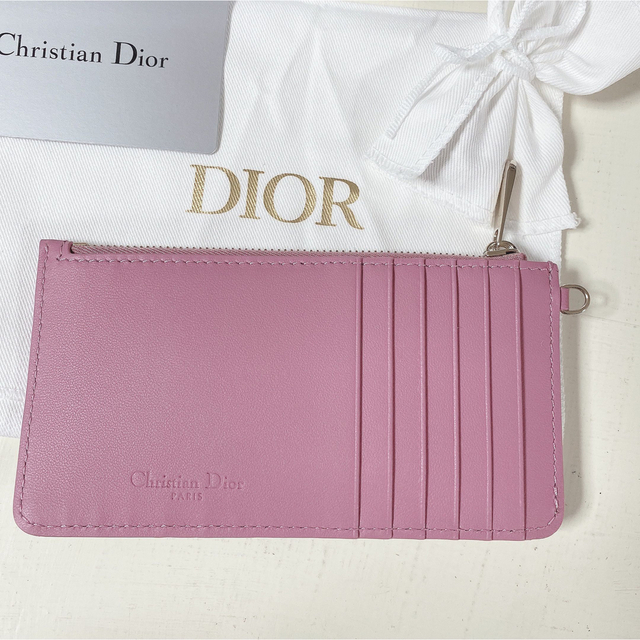 dior　スモールジップカードホルダー　ピンク　カードケース