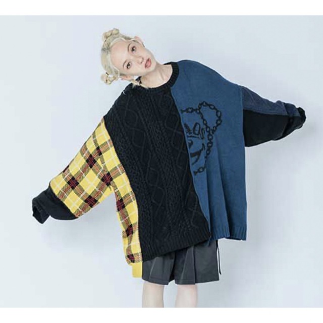 Candy Stripper(キャンディーストリッパー)の美品★CANDY JUMBLE CHECK SWEAT やっぱ、ゆるダボね❤️✨ レディースのトップス(トレーナー/スウェット)の商品写真