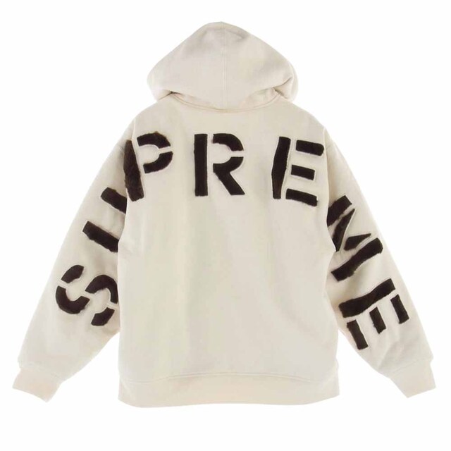 春先取りの Sweatshirt Hooded Up Zip Lined Fur Faux 22AW パーカー シュプリーム Supreme Supreme  ジップ M【新古品】【未使用】【中古】 オフホワイト系 パーカー スウェット アップ パーカー