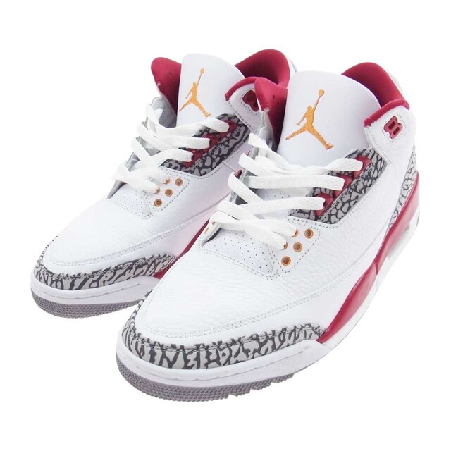 NIKE(ナイキ)のNIKE ナイキ スニーカー CT8532 126 AIR JORDAN 3 RETRO CARDINAL RED エアジョーダン3 レトロ カーディナル レッド スニーカー ホワイト系 29.0cm【中古】 メンズの靴/シューズ(スニーカー)の商品写真