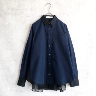 サカイ(sacai)の特価★ sacai サカイ バック シフォン バイカラー シャツ ブラウス(シャツ/ブラウス(長袖/七分))