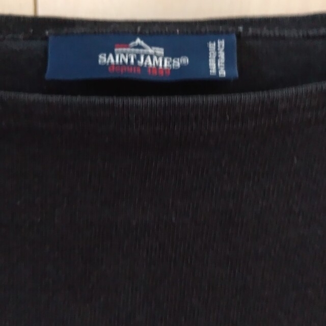 SAINT JAMES(セントジェームス)のSAINT JAMES　バスクシャツ　エルボーパッチ　黒 メンズのトップス(Tシャツ/カットソー(七分/長袖))の商品写真