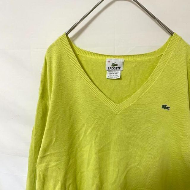 LACOSTE - LACOSTE ラコステ Vネックニット セーター ワンポイントワニ