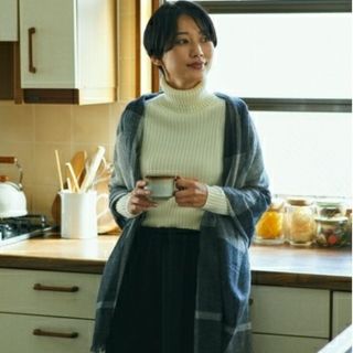 ムジルシリョウヒン(MUJI (無印良品))の無印良品 首のチクチクを抑えた太リブタートルネック洗えるセーター／オフ白／Ｌ(ニット/セーター)