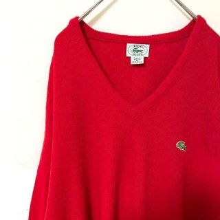 ラコステ(LACOSTE)のizod LACOSTE ラコステ　USA製アクリルVネックセーター　ニット古着(ニット/セーター)