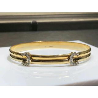 カルティエ(Cartier)の鑑定済　カルティエ　K18ゴールド　Cハートバングル(ブレスレット/バングル)